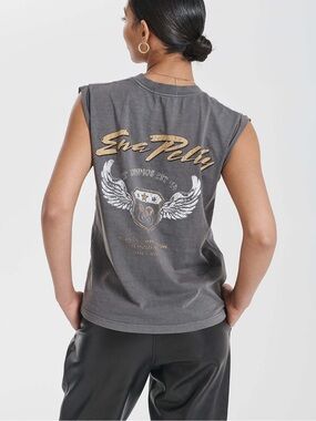 Ena Pelly Winged Shield Tank - Charcoal